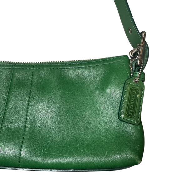 Coach Vintage Y2K Leather Green Hampton Baguette Shoulder Bag - Picture 2 of 7